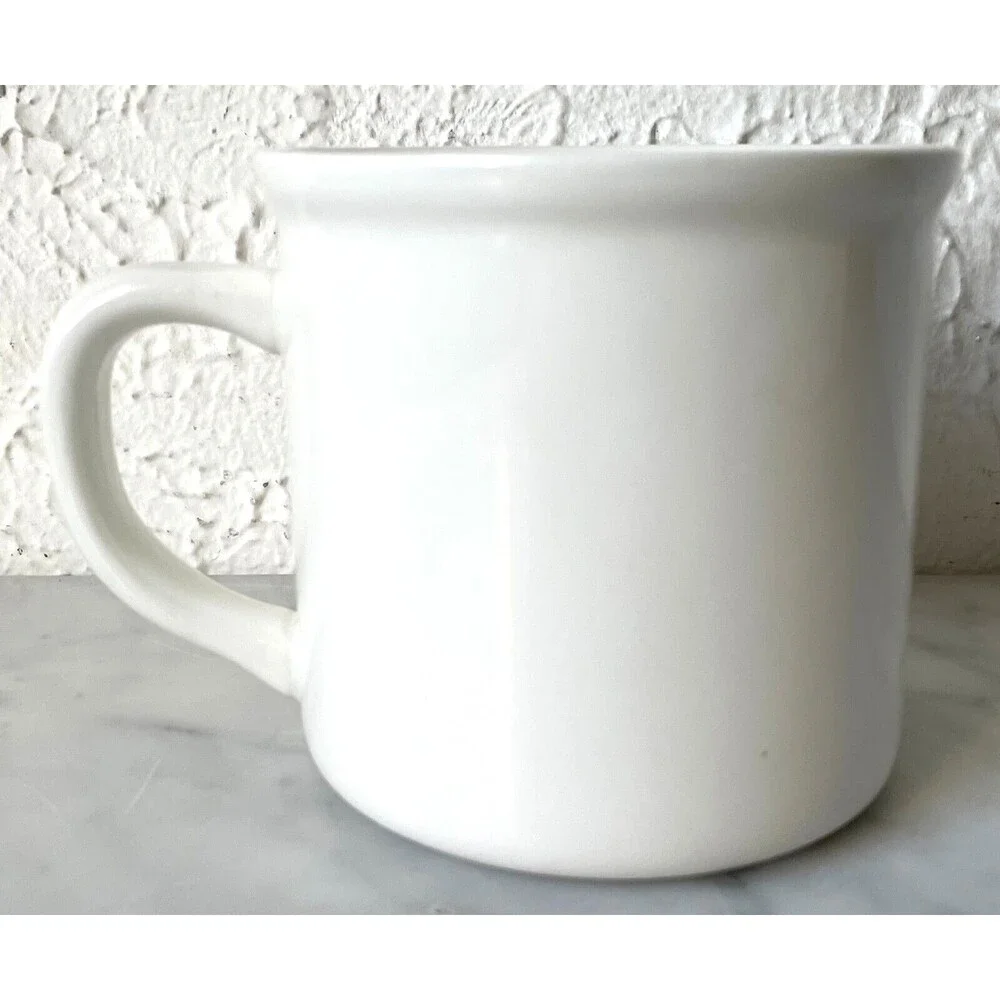 Pottery Barn & Denise Fiedler Mug Whimsical Cat WIth Wrapped Gift Coffee Cup